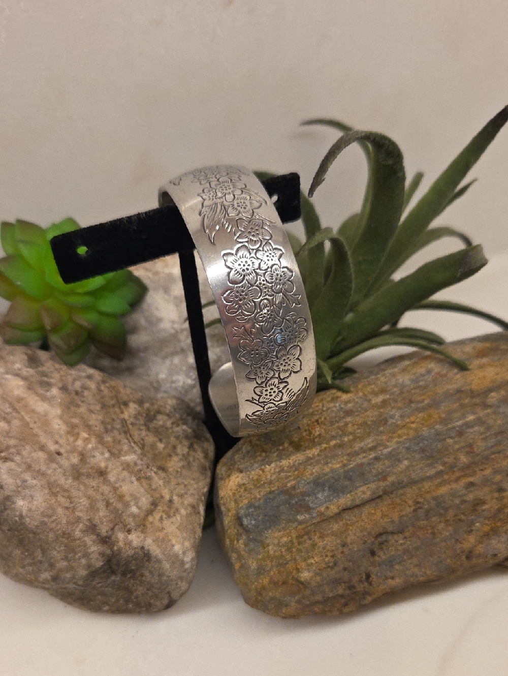 Kirk Stieff Engraved Pewter Cuff Bracelet